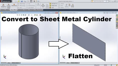 how to flatten a sheet metal part in solidworks|flatten a cylinder in solidworks.